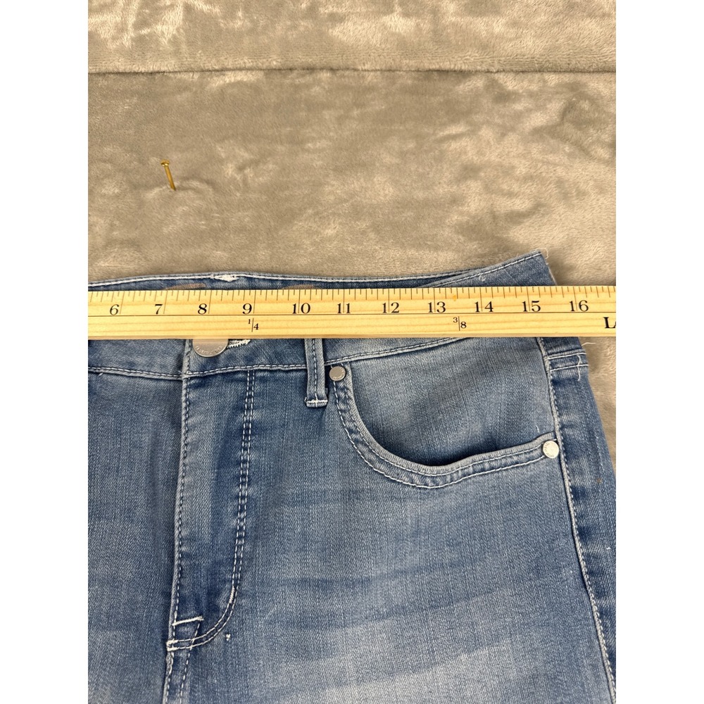 Seven7 Womens High Rise Stovepipe Straight Jeans Blue Side Slit Size 8 - Picture 2 of 8